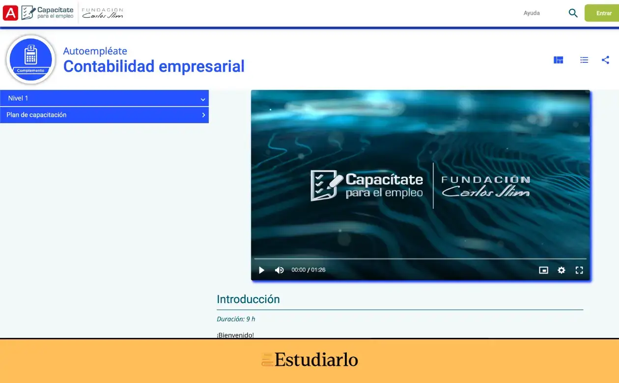 Curso de contabilidad Fundación Carlos Slim capacítate - Estudiarlo